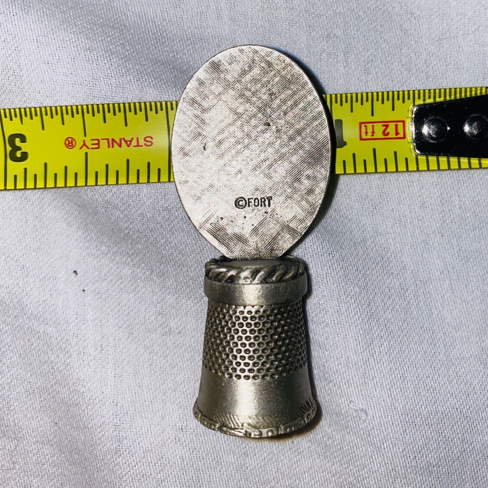 Vintage Pewter Flourished Petrified Forest Thimble